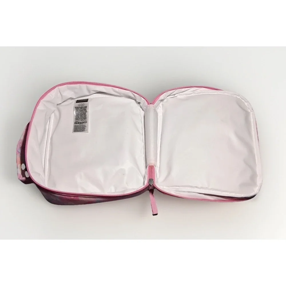 JanSport Lunch Break Bag Pink Floral Watercolor Chenille K Patch
